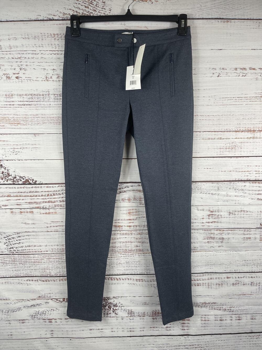 Vince Pants Women's 6 Blue Ponte Skinny Stretch Zip Pocket Dress Work V311021093